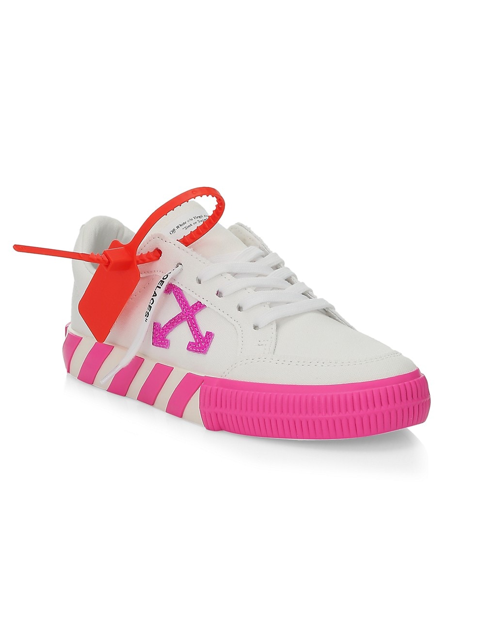Off-White Arrow Low-Top Neon Canvas Sneakers