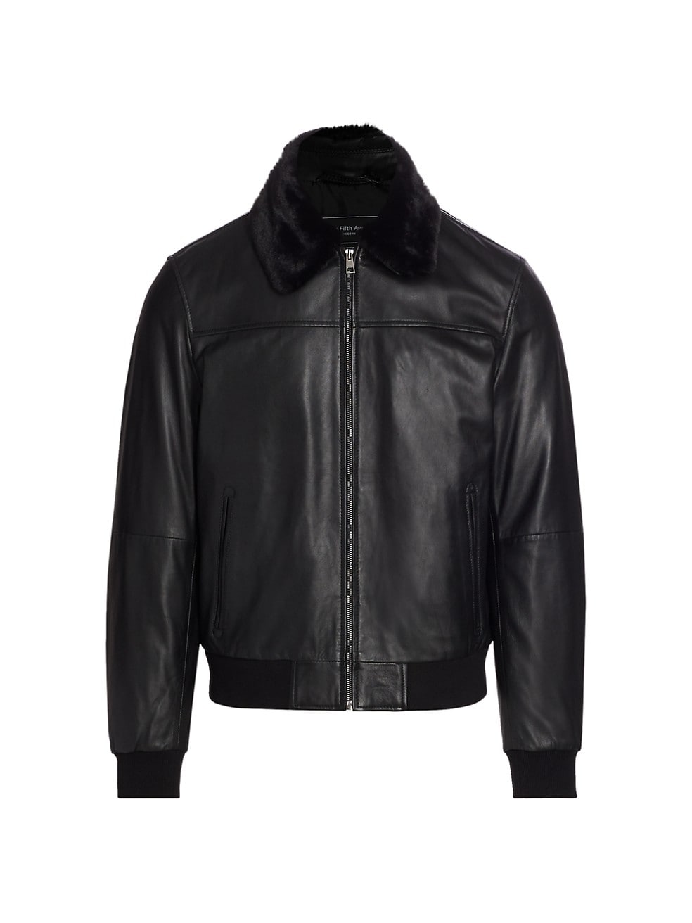 MODERN Faux Shearling-Collar Leather Jacket