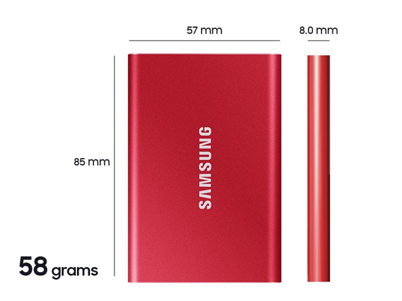 Samsung Portable SSD T7 1TB USB 3.2 External Solid State Drive Red (MU-PC1T0R)