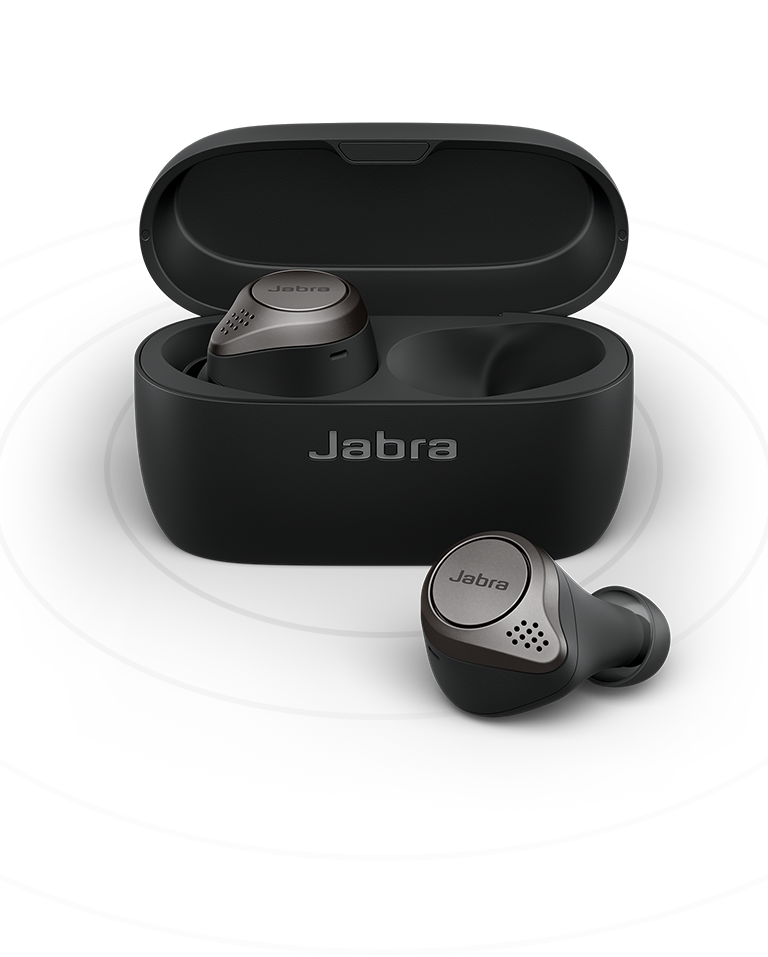 Jabra Elite 75t Earbuds – True Wireless Earbuds with Charging Case, Titanium Black – Bluetooth Earbuds with a More Comfortable, Secure Fit, Long Battery Life and Great Sound Quality
