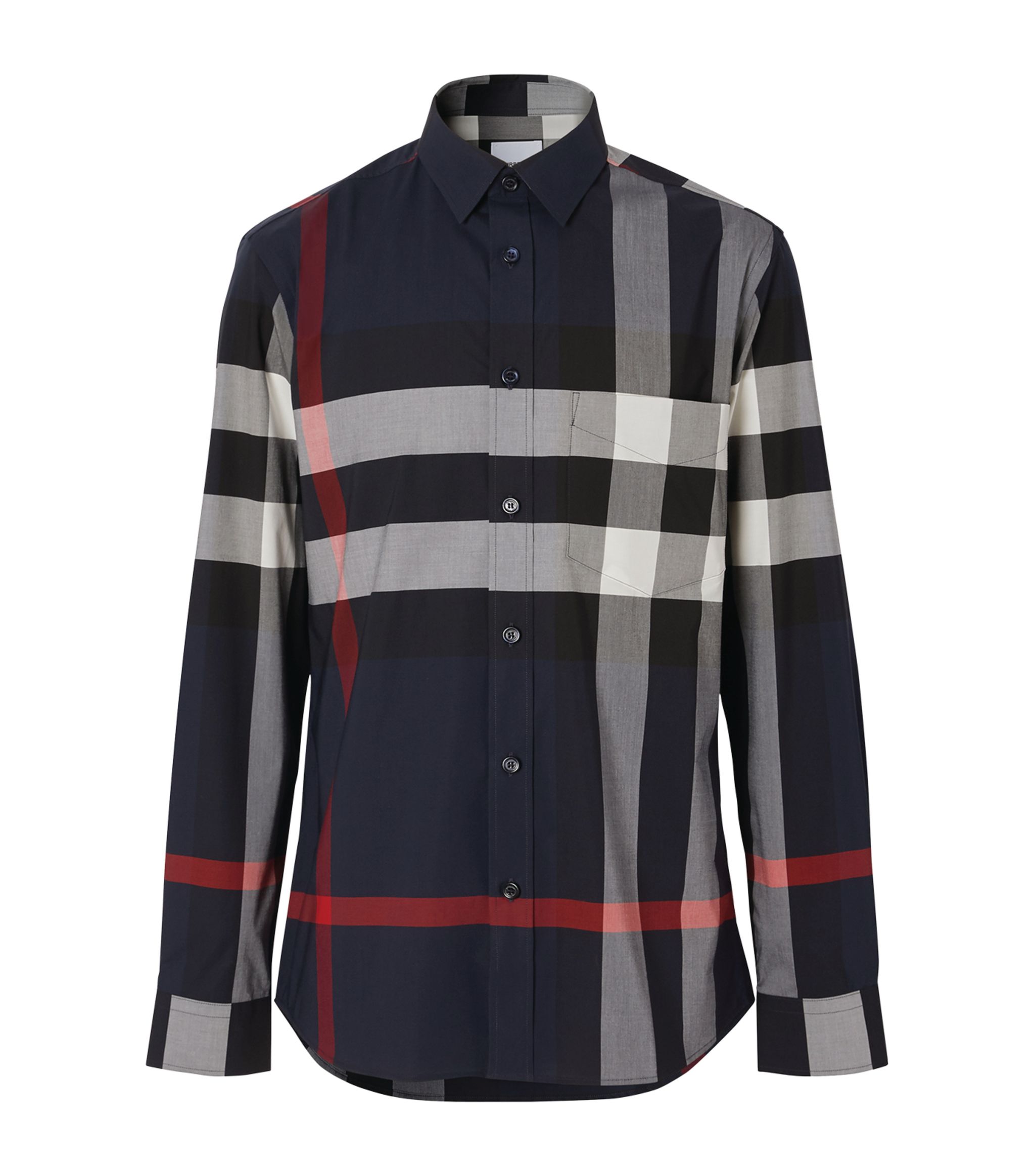 BURBERRY Burberry shirt in stretch cotton poplin with check pattern